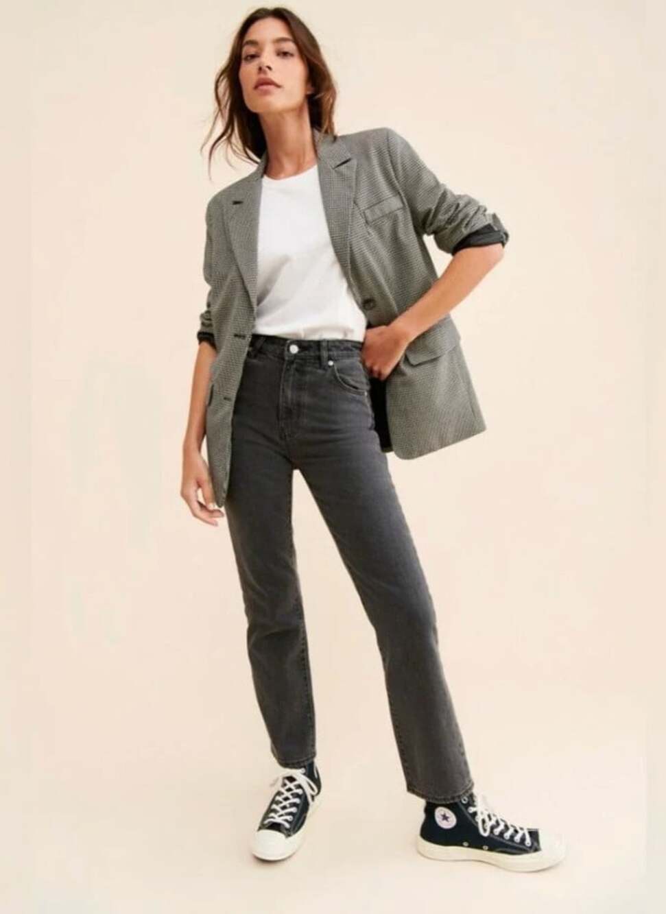 Rolla's Original High-Rise Straight Leg Jeans in Washed Black Size 23